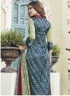 Beige and Navy Blue Pant Style Straight Salwar Suit For Ceremonial - 2