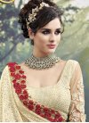 Awe Fancy Fabric Beads Work Trendy Saree For Bridal - 1