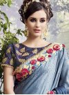 Entrancing  Net Embroidered Work Trendy Classic Saree - 1