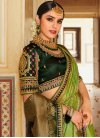 Bottle Green and Mint Green Trendy Classic Saree - 2