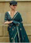 Satin Silk Woven Work Designer Contemporary Style Saree - 1