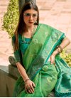Woven Work Mint Green and Sea Green Trendy Classic Saree - 3