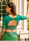 Woven Work Mint Green and Sea Green Trendy Classic Saree - 1