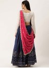 Navy Blue and Red Banglori Silk Trendy Designer Lehenga Choli - 2