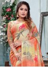 Olive and Orange Designer Traditional Saree For Casual - 1