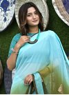 Firozi and Olive Contemporary Style Saree For Casual - 1