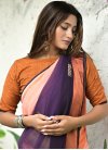 Peach and Purple Lace Work Designer Traditional Saree - 1