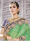 Modest Beads Work Chiffon Satin Trendy Saree For Party - 1