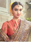 Fancy Fabric Beads Work Beige and Salmon Contemporary Style Saree - 2