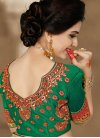 Invigorating Lace Work Chanderi Silk Trendy Classic Saree For Festival - 1