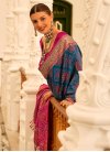 Rose Pink and Teal Woven Work Traditional Designer Saree - 1