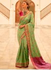 Mint Green and Rose Pink Woven Work Designer Traditional Saree - 2