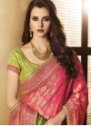 Jacquard Silk Half N Half Trendy Saree For Bridal - 1