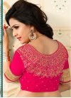 Bewitching Beads Work Pure Georgette Rose Pink Traditional Designer Saree For Ceremonial - 2