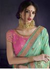 Silk Embroidered Work Contemporary Style Saree - 1