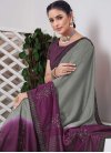 Embroidered Work Viscose Designer Contemporary Style Saree For Ceremonial - 1