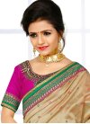 Beige and Magenta Traditional Saree - 1