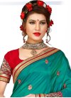 Red and Teal Silk Trendy Classic Saree - 2