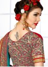 Red and Teal Silk Trendy Classic Saree - 1