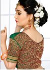 Ravishing Green and Red Lace Work  Traditional Designer Saree - 1