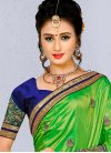 Masterly Blue and Mint Green Embroidered Work Classic Saree - 2