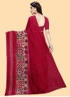 Beige and Red Crepe Silk Trendy Classic Saree - 1