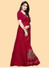 Beige and Red Crepe Silk Trendy Classic Saree - 3