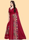 Beige and Red Crepe Silk Trendy Classic Saree - 2