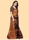 Crepe Silk Brown and Coffee Brown Designer Contemporary Style Saree For Casual - 1