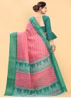 Rose Pink and Sea Green Traditional Designer Saree For Casual - 2