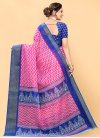 Blue and Hot Pink Cotton Designer Contemporary Style Saree - 2