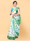 Green and White Cotton Trendy Classic Saree - 1