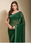 Faux Georgette Lace Work Trendy Classic Saree - 1