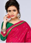 Cute Silk Green and Rose Pink Trendy Classic Saree For Festival - 2