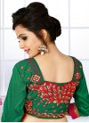 Cute Silk Green and Rose Pink Trendy Classic Saree For Festival - 1