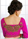 Magenta and Mint Green Embroidered Work Traditional Saree - 1