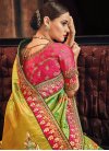 Green and Rose Pink Lace Work Trendy Saree - 2