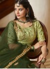 Mint Green and Olive Designer A Line Lehenga Choli For Party - 1