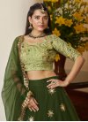 Mint Green and Olive Designer A Line Lehenga Choli For Party - 3