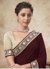 Beige and Maroon Designer Traditional Saree For Ceremonial - 1