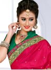 Ravishing Embroidered Work Green and Red Classic Saree - 2