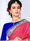 Blissful Silk Embroidered Work Blue and Rose Pink Contemporary Style Saree - 2