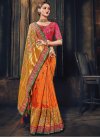 Embroidered Work Banarasi Silk Trendy Classic Saree - 1
