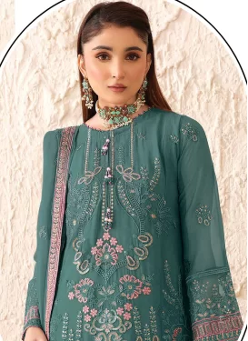 Aqua-blue : Salwar Kameez - Pakistani Salwar Kameez UK, USA, Australia