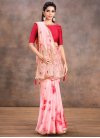 Satin Silk Pink and Red Traditional Designer Saree - 2