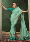 Sea Green and Teal Embroidered Work Traditional Designer Saree - 2