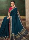 Embroidered Work Satin Silk Contemporary Style Saree For Festival - 1