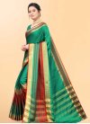 Red and Sea Green Woven Work Trendy Classic Saree - 2