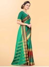 Red and Sea Green Woven Work Trendy Classic Saree - 1