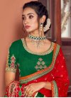 Silk Green and Red Traditional Designer Saree - 1